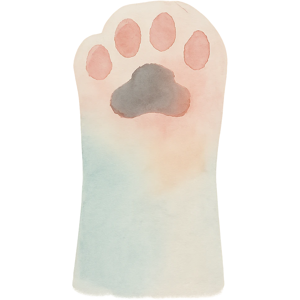 cat paw, delicate brushstrokes emoji
