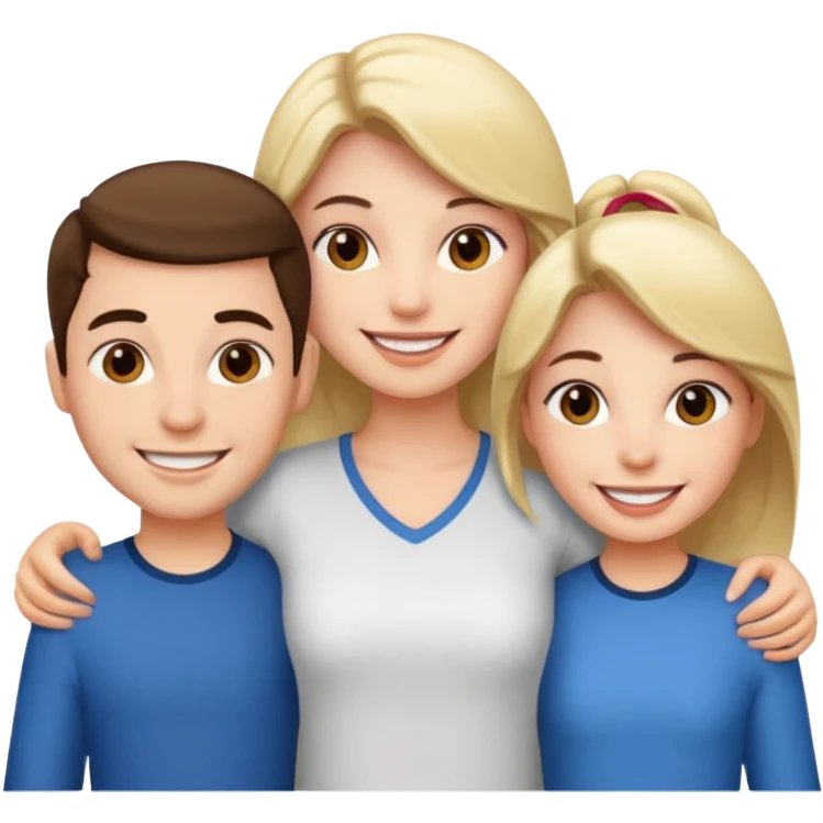 Girl with 2 guys  emoji