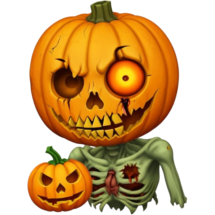 zombie with pumpkin  emoji