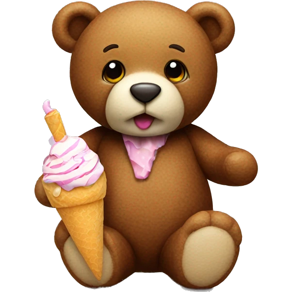 Teddy with icecream emoji