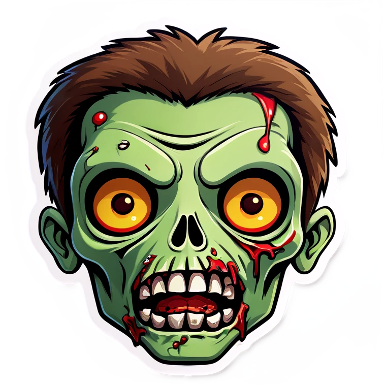 zombie with brown eyes and brown hair emoji