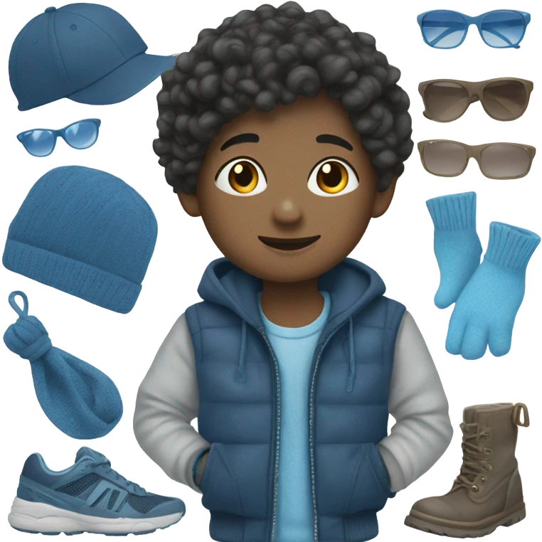 blue themed portrait of boy emoji