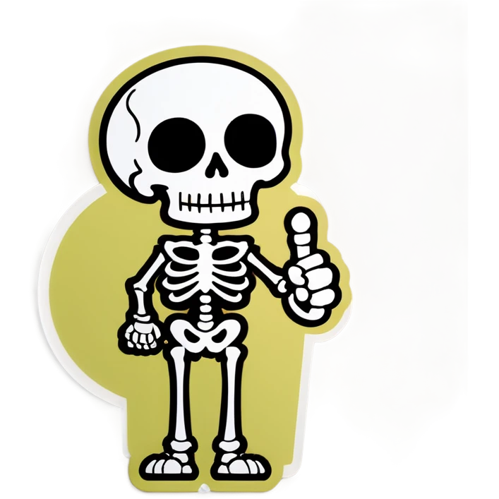 A skeleton with the middle finger emoji
