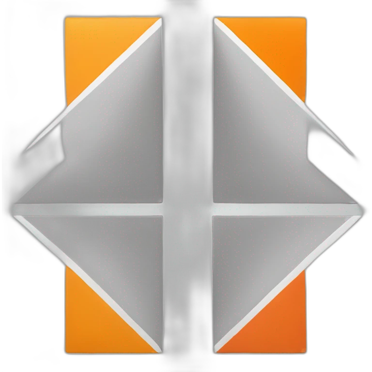 Square flag split into 2 triangular halves with one white half and one orange half emoji