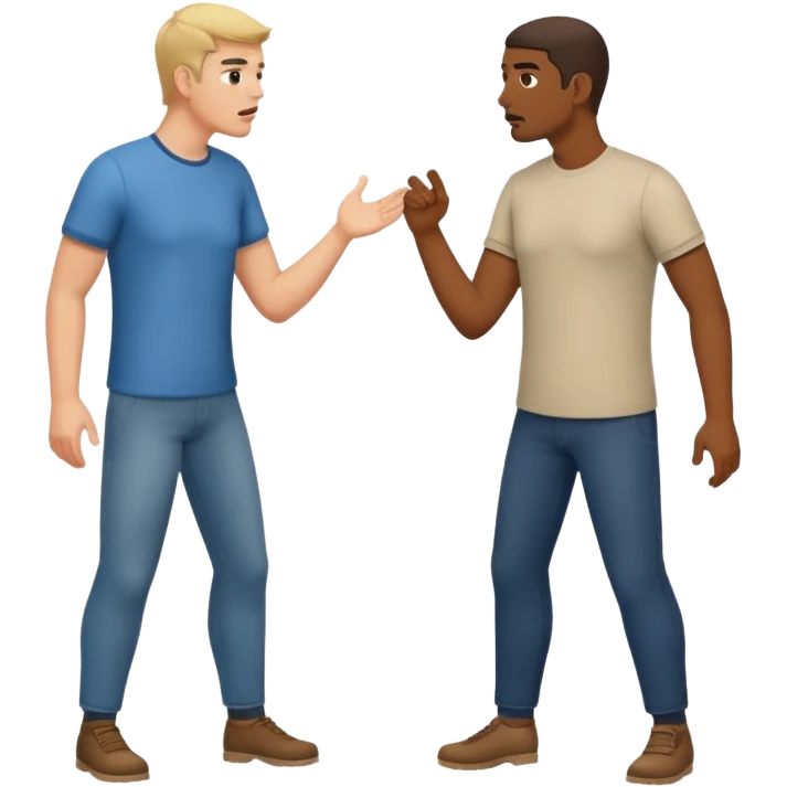 two men arguing full body emoji