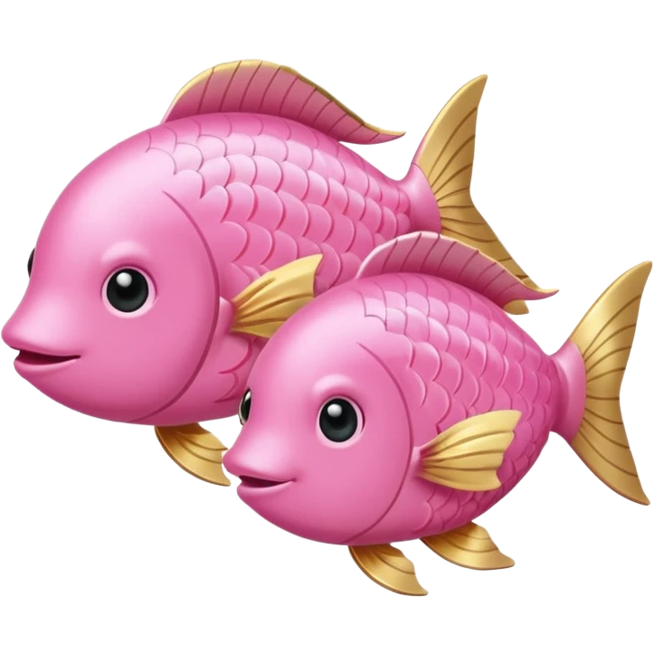 Light pink and gold two fish Pisces emoji