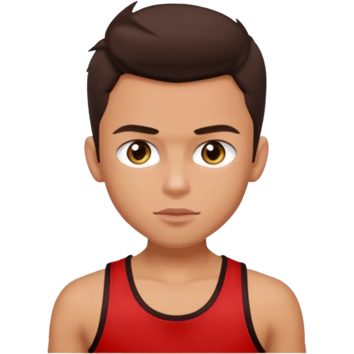 Bratz Boyz Dylan hazel eyes, dark brown hair, red tank top emoji