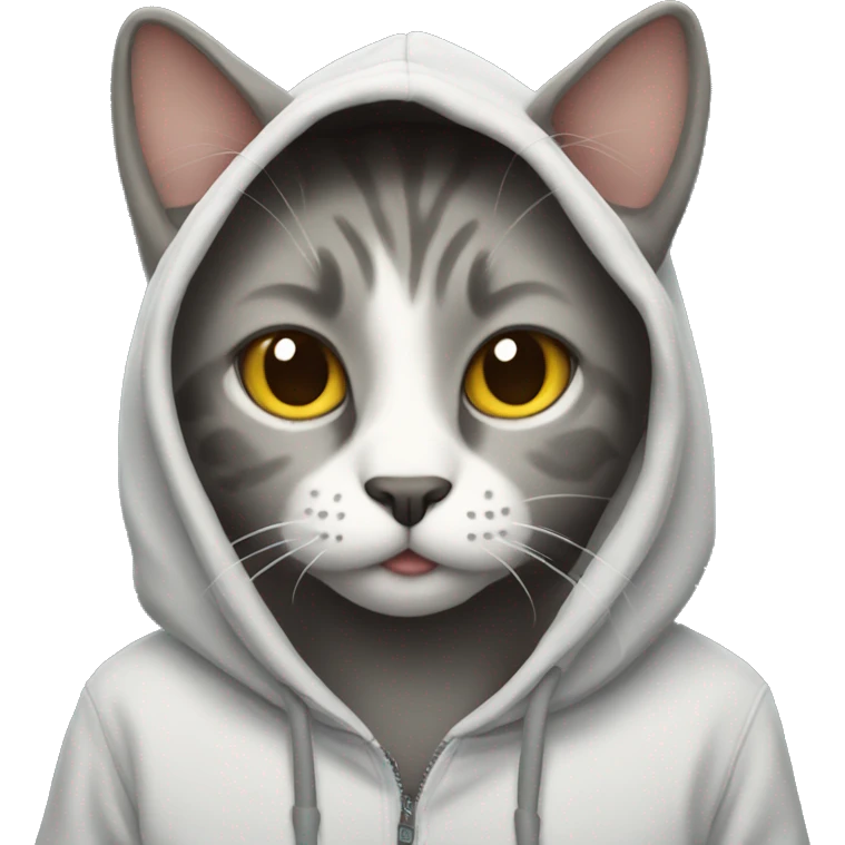cat wearing hoddie emoji