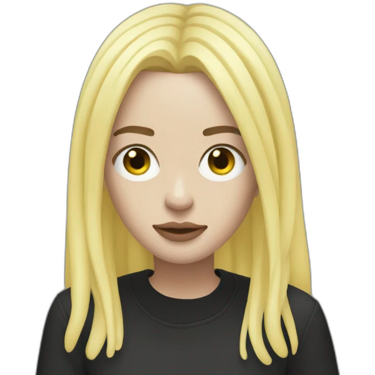 Billie-eilish-avec-cheveux-noir emoji