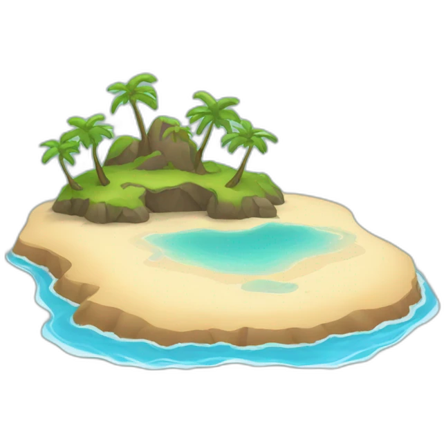 island beach with water emoji