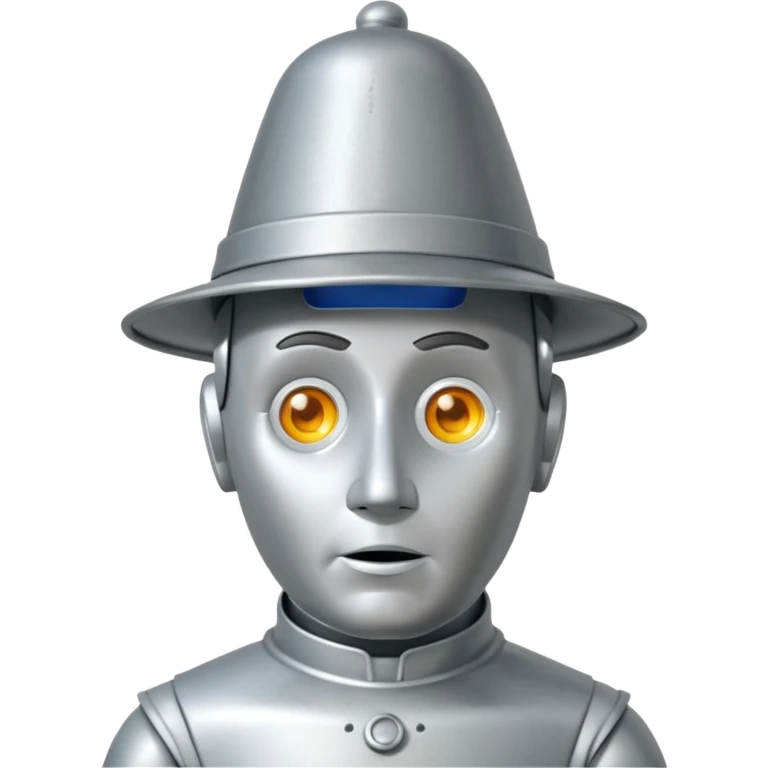 Tin man with hat looking puzzled emoji