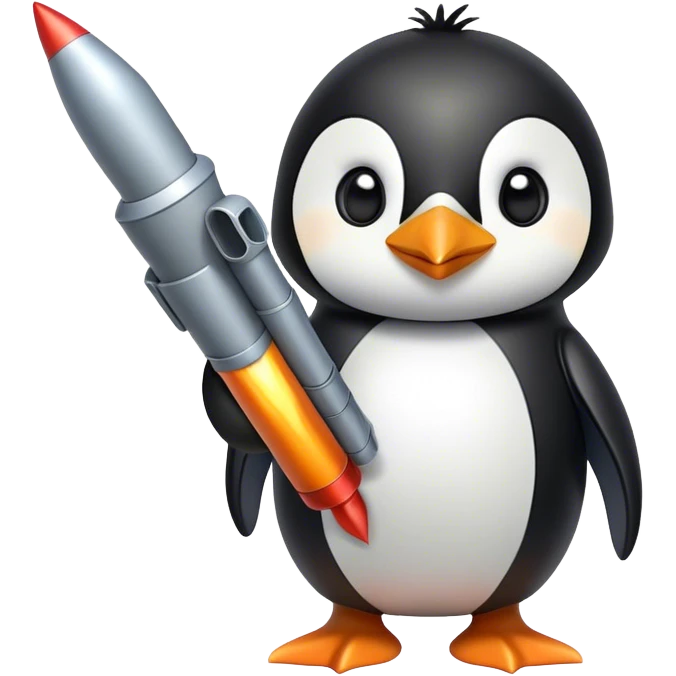 penguin holding a rocket launcher  emoji