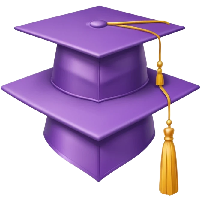 lilac graduation cap emoji