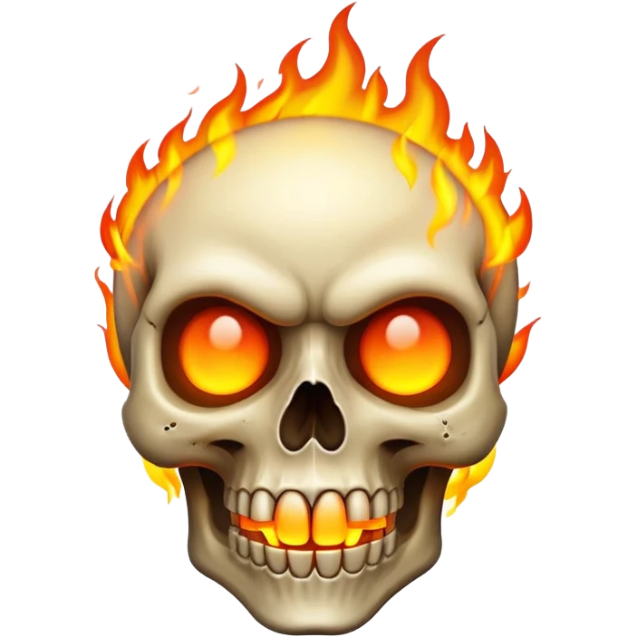 I want a skull emoji with fire eyes  emoji