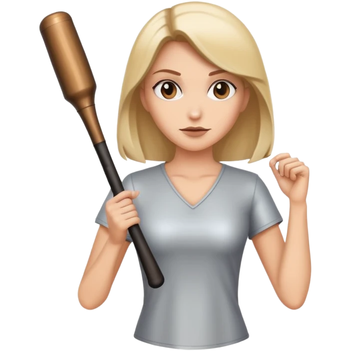 Woman with a metal bat emoji