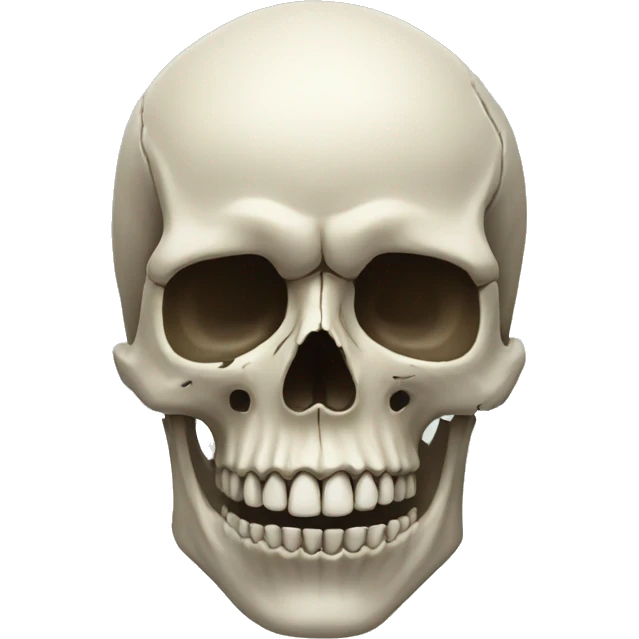 hyperealistic front facing skull emoji