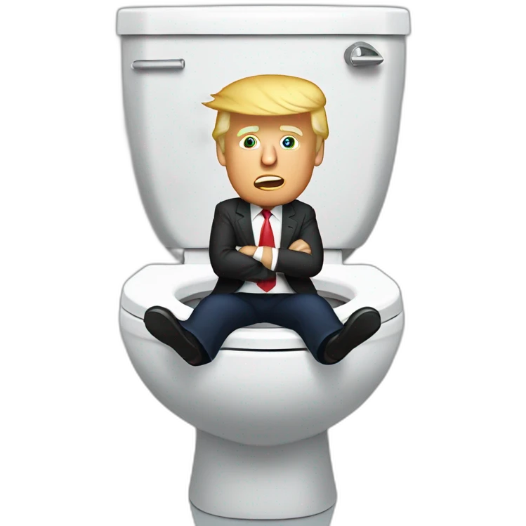 donald trump on a toilet emoji