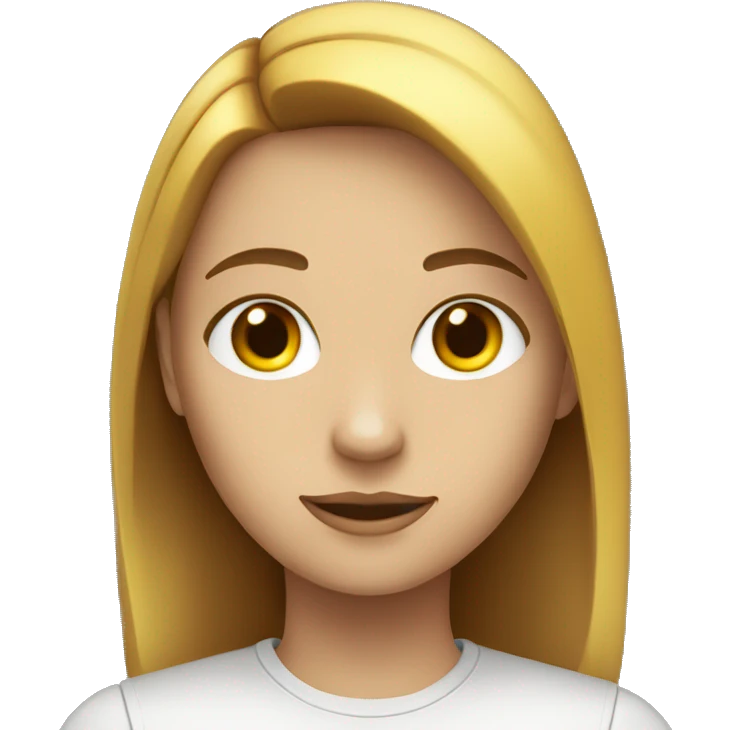 a white 13 year old with a brown with yellow highlight middle part bot emoji