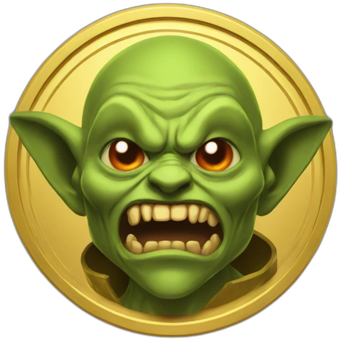 gold coin goblin  evil emoji