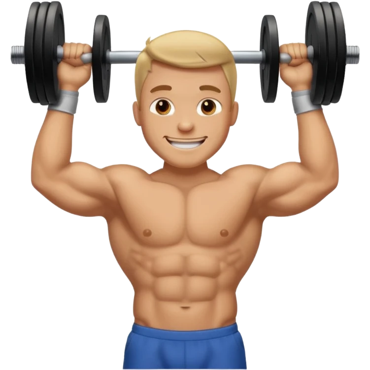 glorious gentlemen moustache lifting heavy weights and smiling emoji