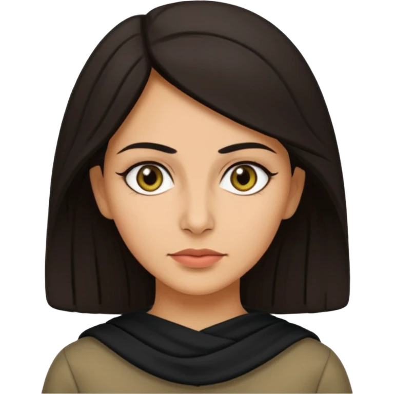 Portrait of a female Iraqi civilian with a neutral expression 1980 emoji