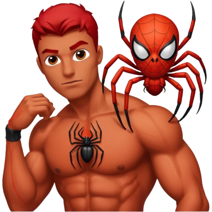 red man with spider  emoji