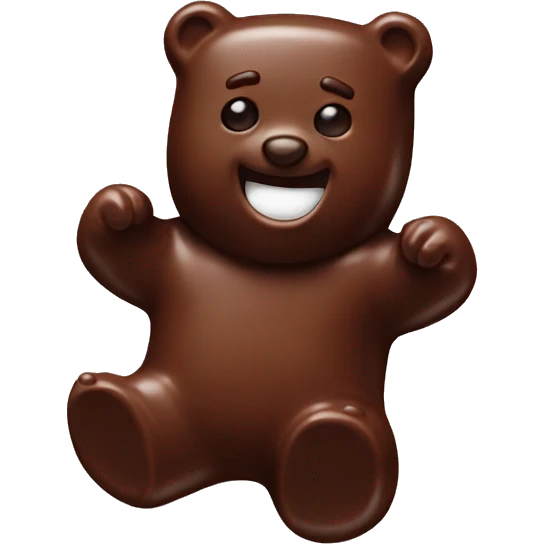 Chocolate covered gummy bear emoji