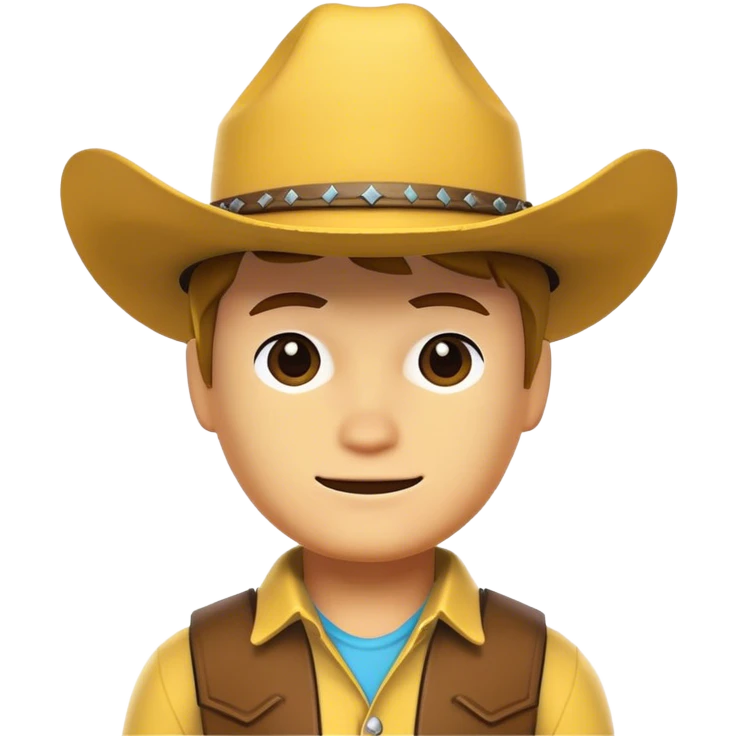yellow roblox character with cowboy hat on him emoji