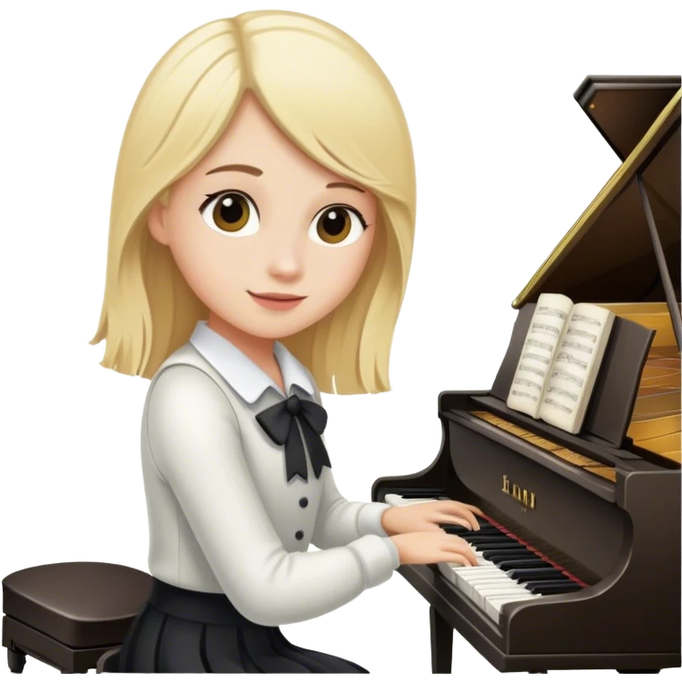 Blonde piano student emoji