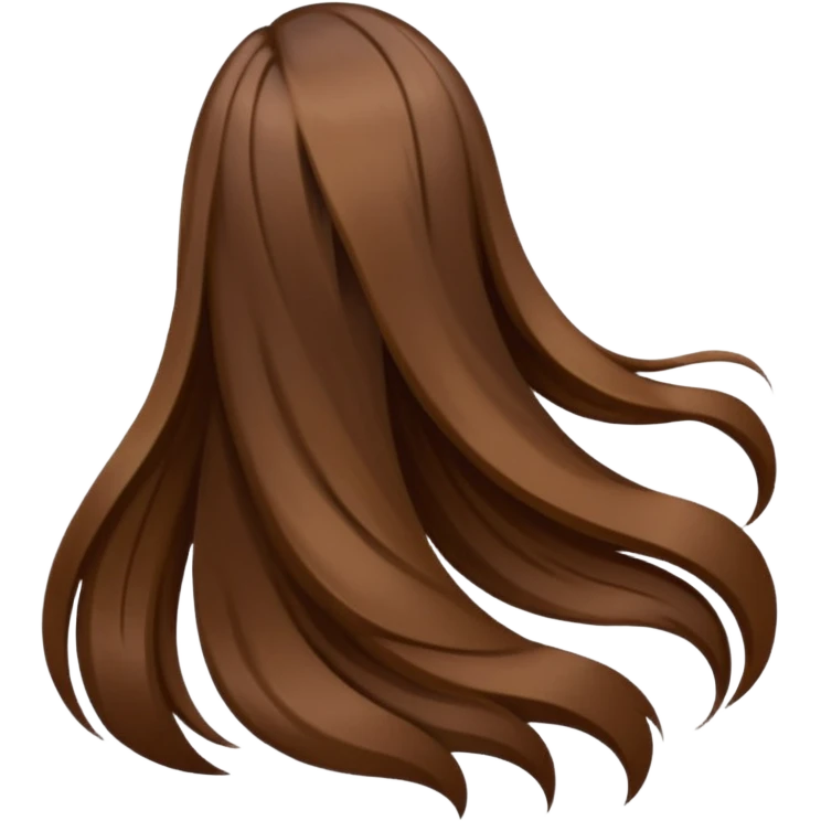 back view of long brown hair emoji