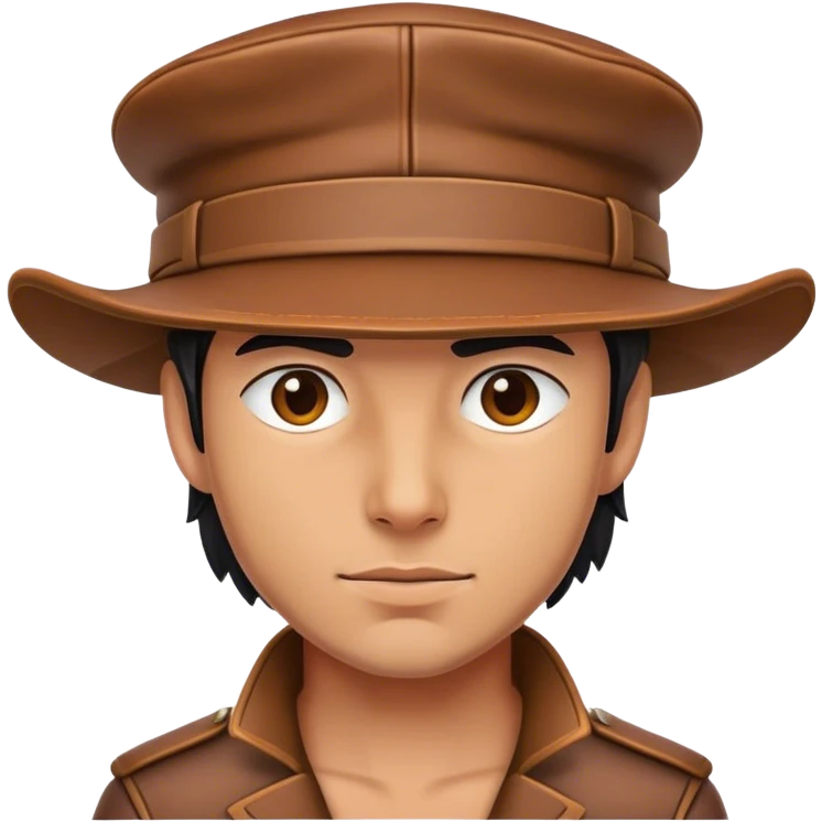 Medieval male working leather hat with reinforced seams emoji