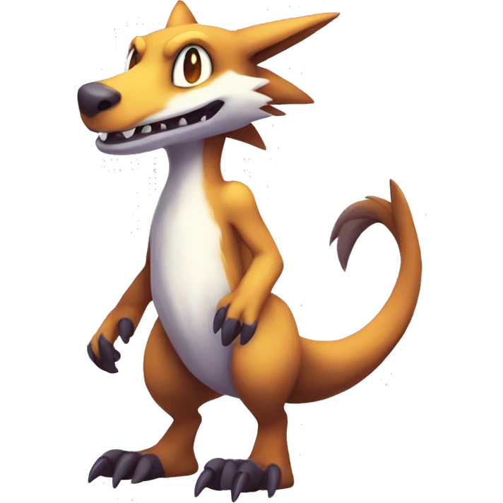 Cute Lombax-Sergal-Vernid-Fakemon full body  emoji