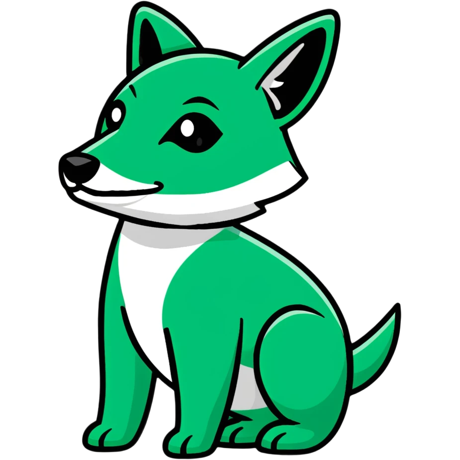Geometric Maya glyph animal symbol, strictly only white and deep dark green colors, sharp clean lines, angular, no cute styling emoji