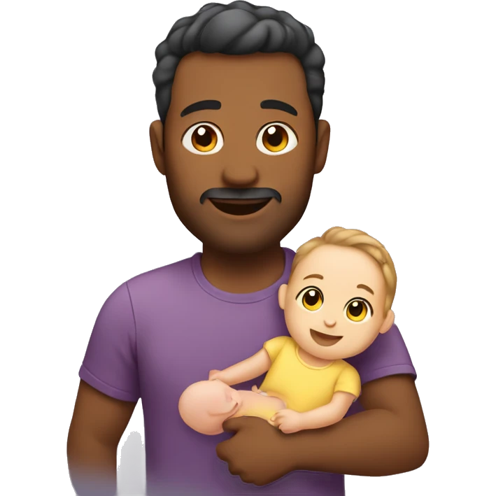 Dad holding baby girl emoji