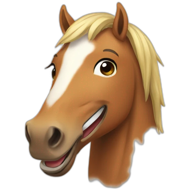 A laughing horse emoji