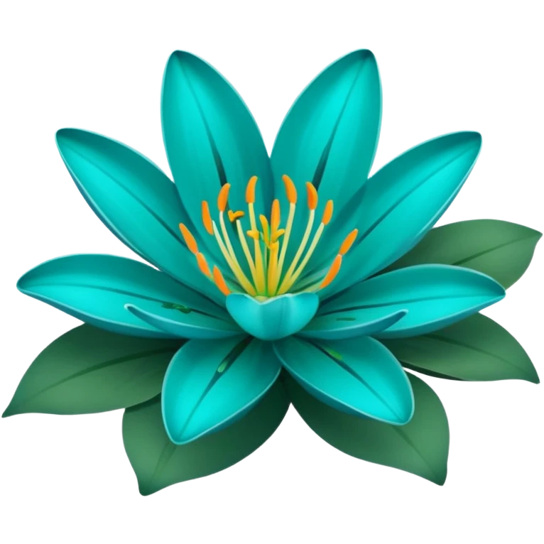 teal lily emoji