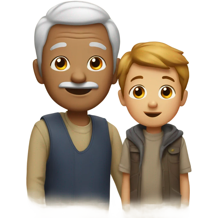 A grandfather with his boy emoji