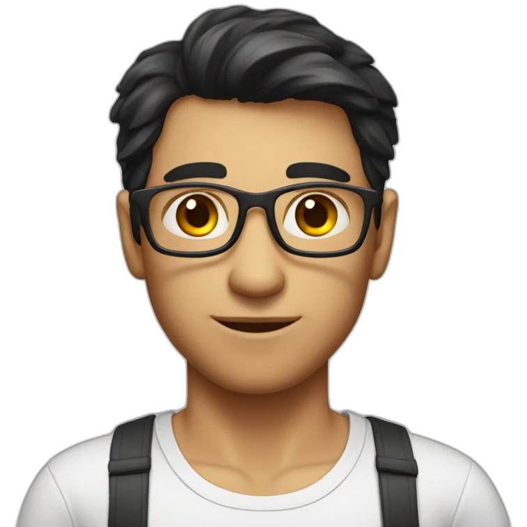 Sexy mathematician with dark hair in boxers emoji