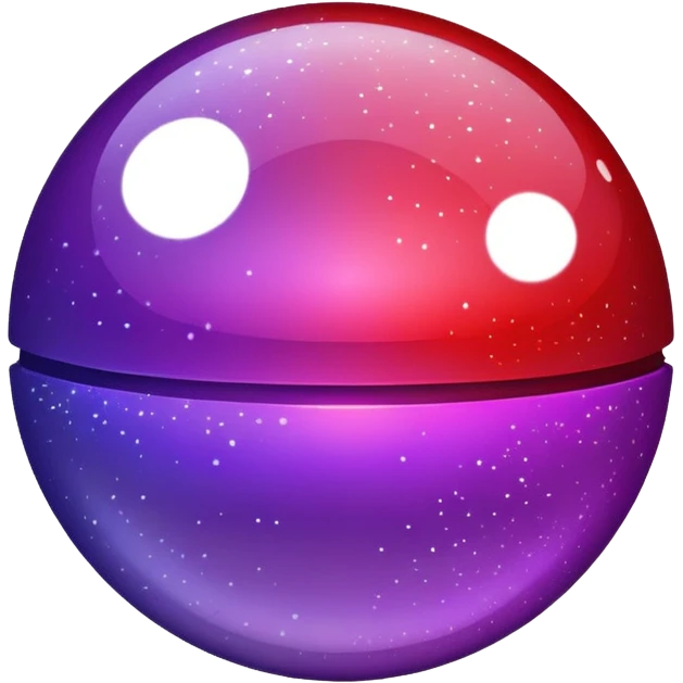 color gradient between red and purple glitter ball emoji