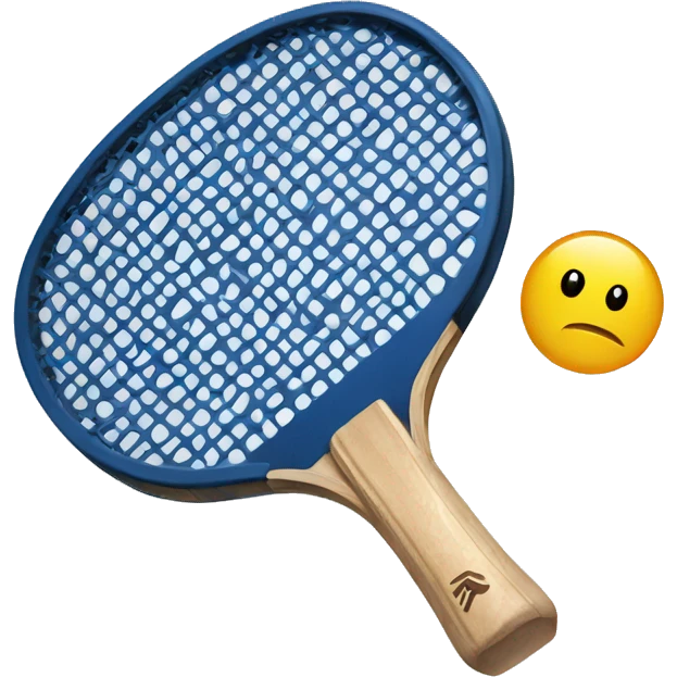 Ping pong racket with a smiling face emoji
