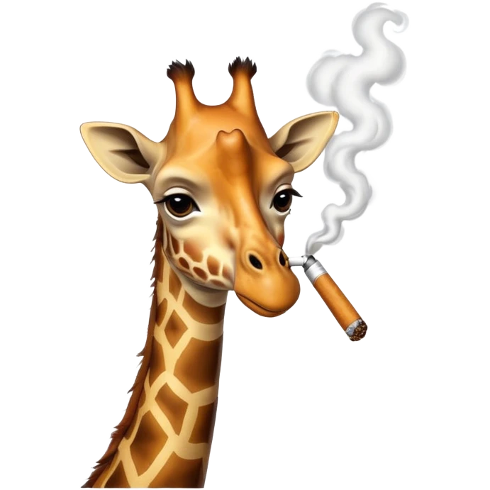 Giraffe smoking a joint emoji