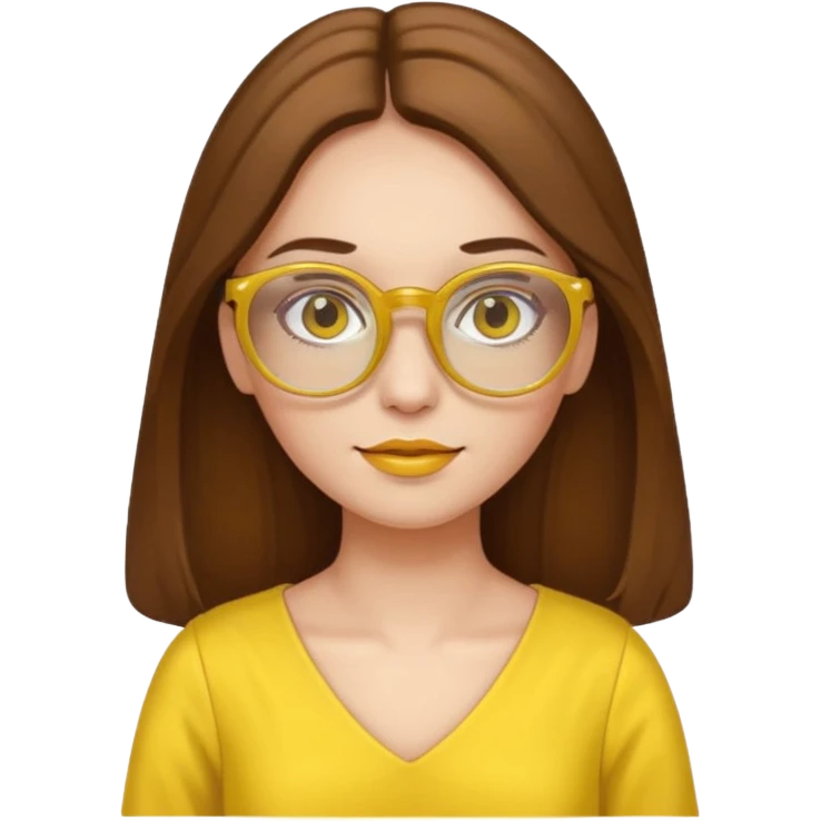 yellow glasses and yellow dressed woman long hair emoji