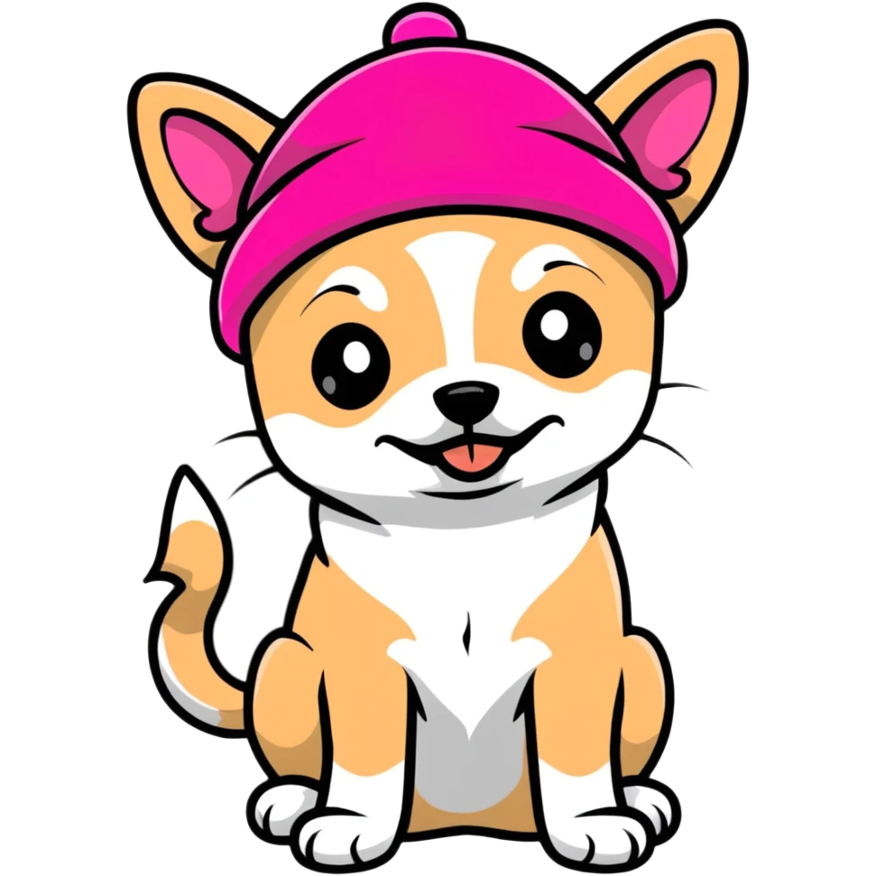 Chihuahua wearing pink beret emoji