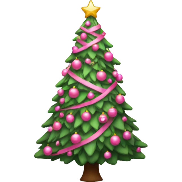 Full Pink Christmas tree emoji