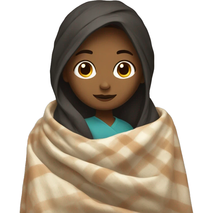 Girl with a blanket emoji