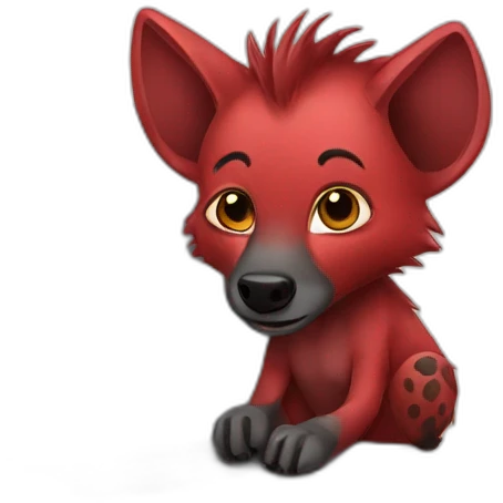 red hyena with laptop emoji