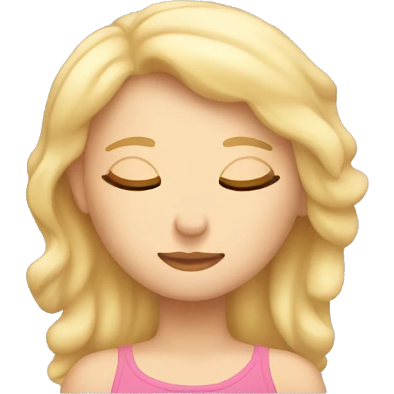 Blond girl sleeping comfortably in a comfy bed emoji