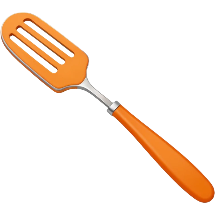 Hermès-style butter knife, modern design, silver and orange, minimal, cute emoji style emoji