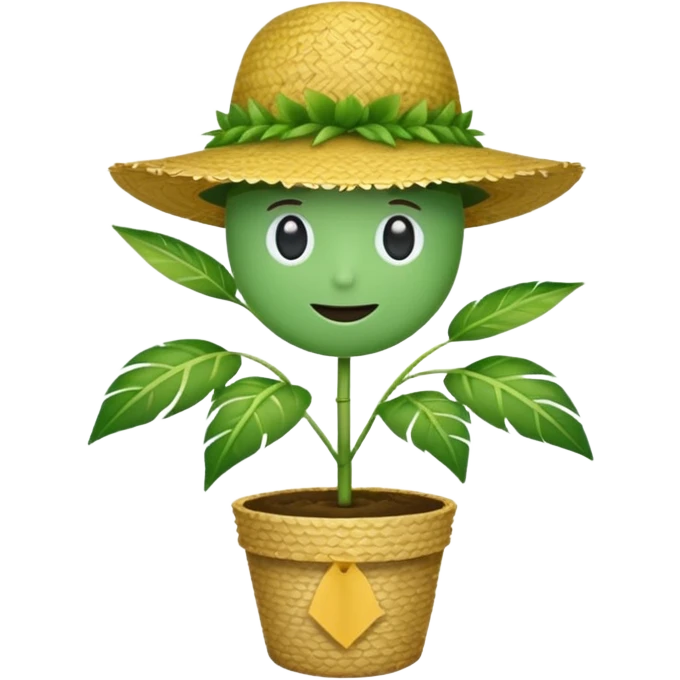 planta com chapéu de palha emoji