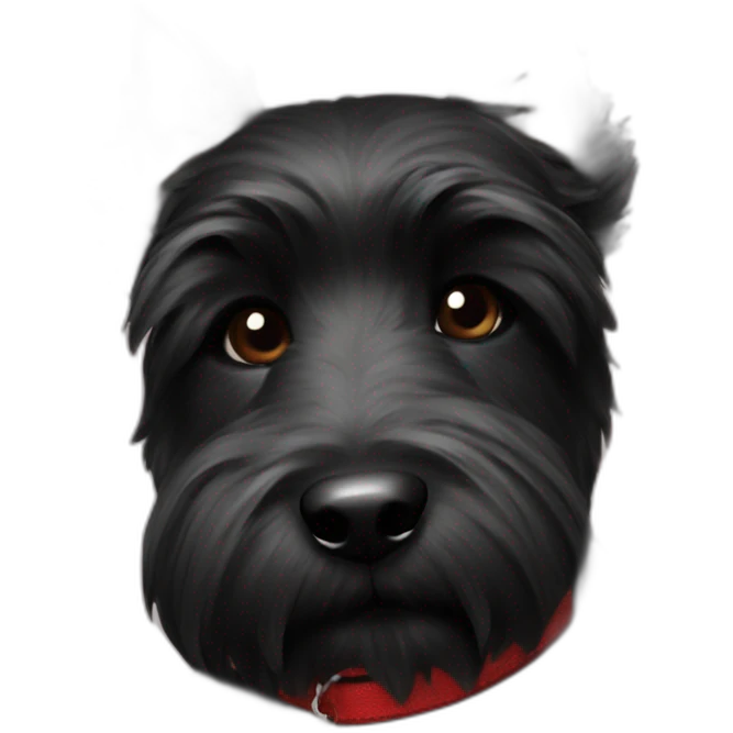 Two black Scottish terrier kissing uno sin cola emoji
